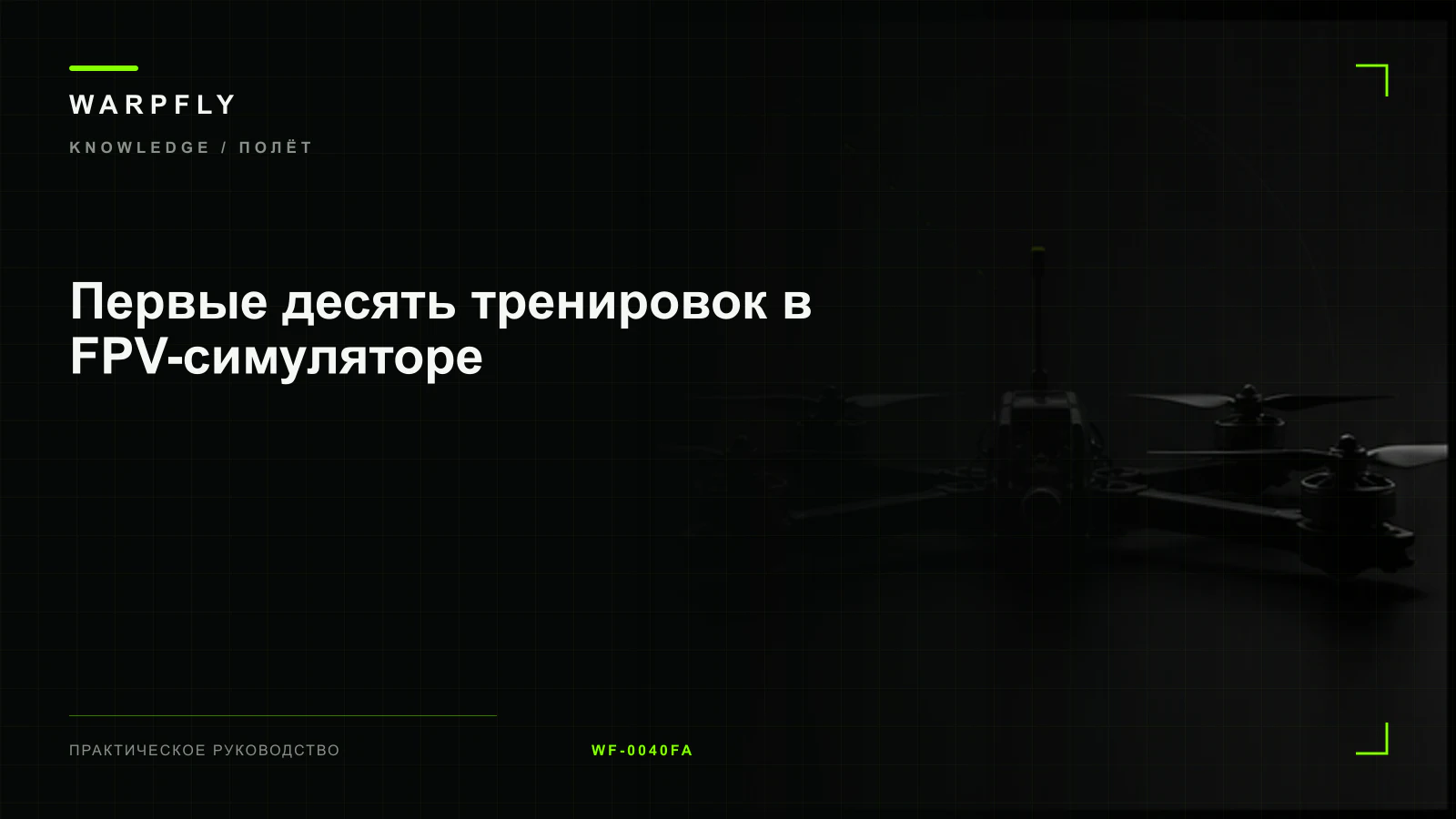 Первые десять тренировок в FPV-симуляторе — обложка WARPfly