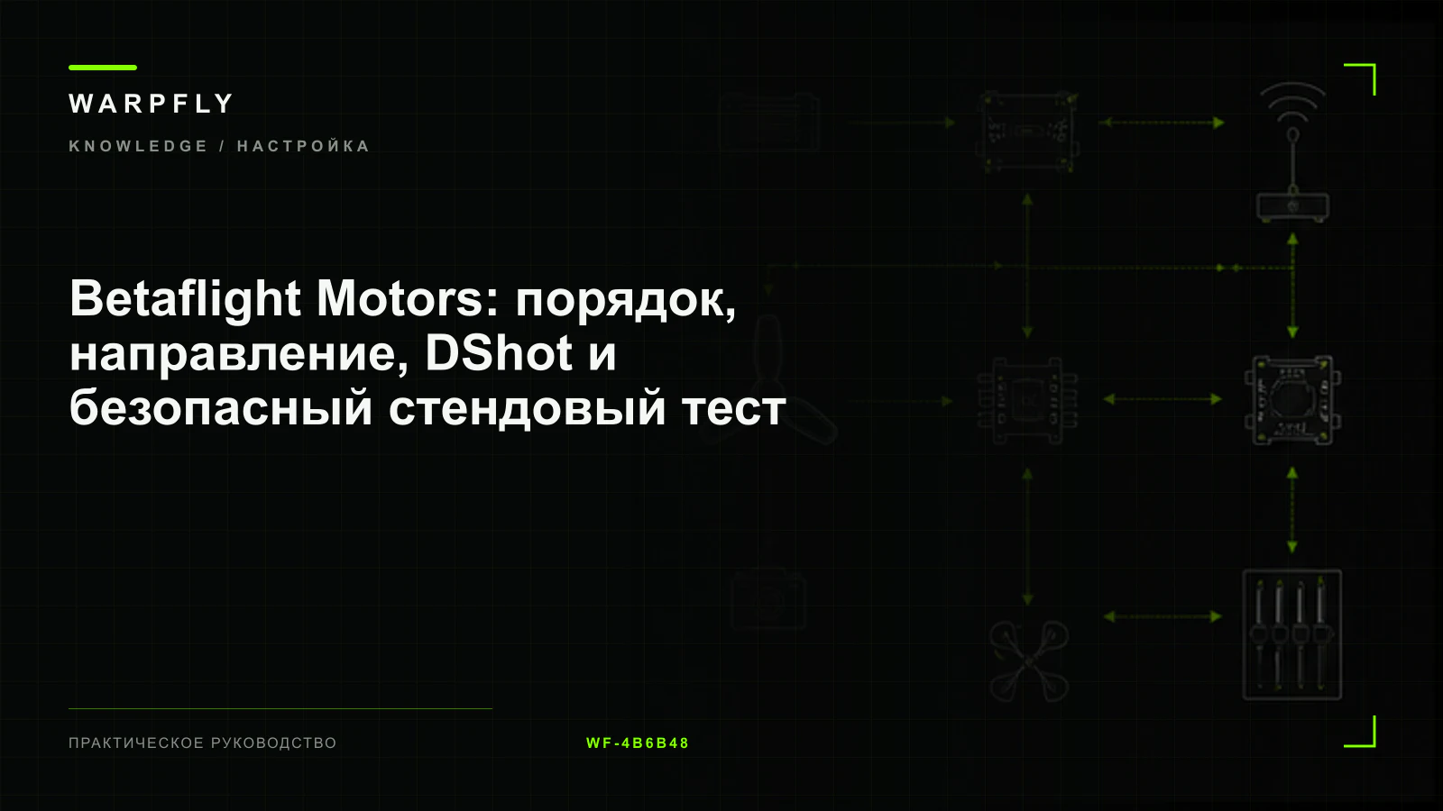 Betaflight Motors: порядок, направление, DShot и безопасный стендовый тест — обложка WARPfly