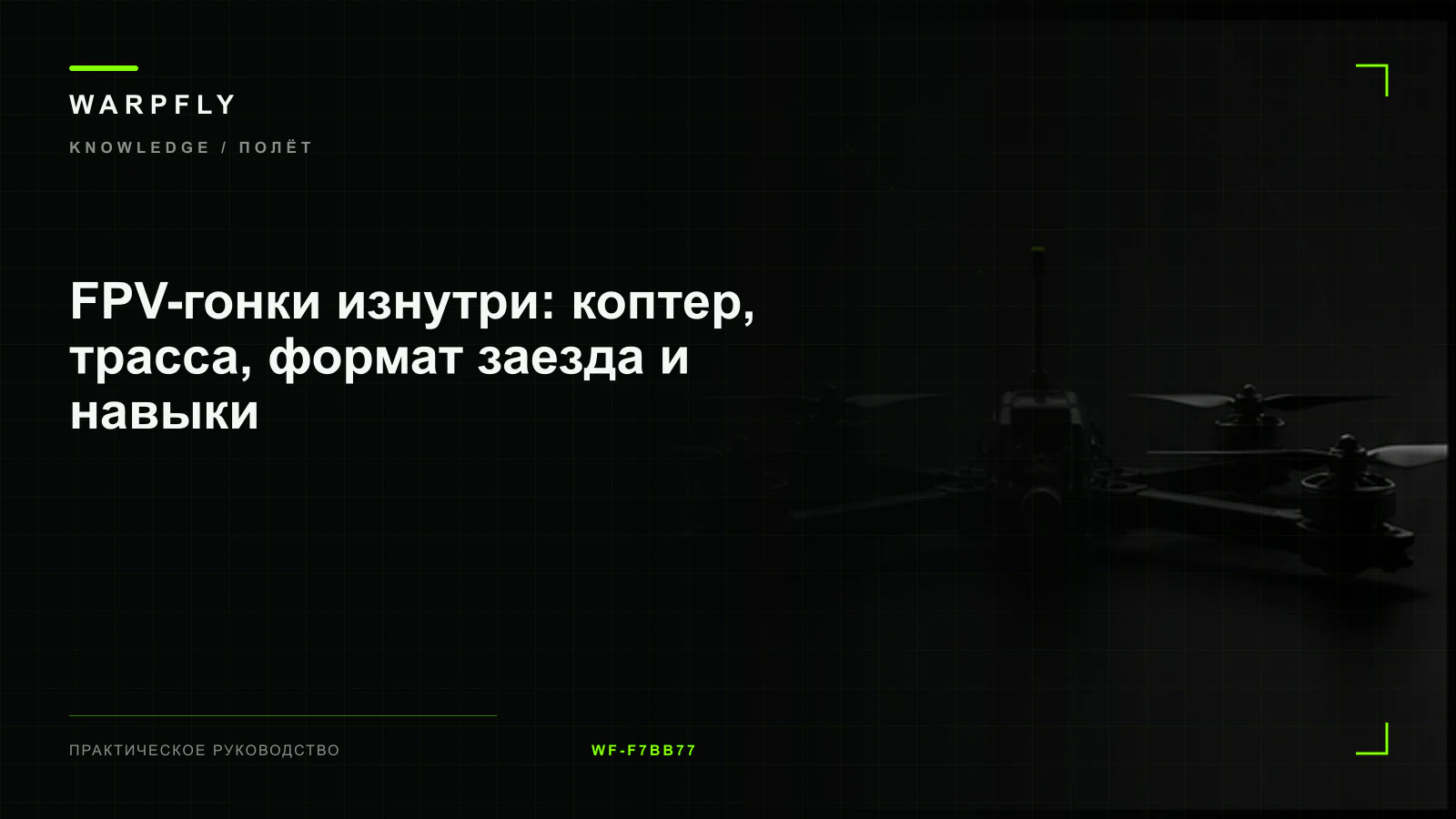 FPV-гонки изнутри: коптер, трасса, формат заезда и навыки — обложка WARPfly