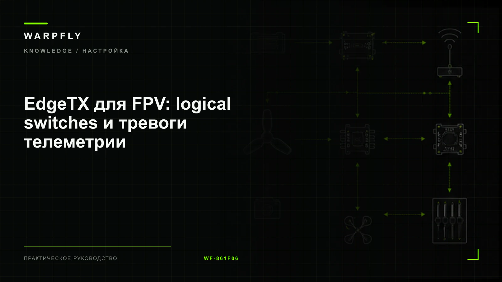 EdgeTX для FPV: logical switches и тревоги телеметрии — обложка WARPfly