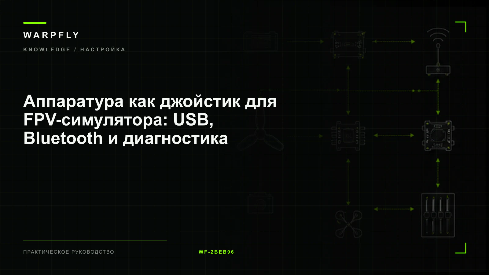 Аппаратура как джойстик для FPV-симулятора: USB, Bluetooth и диагностика — обложка WARPfly