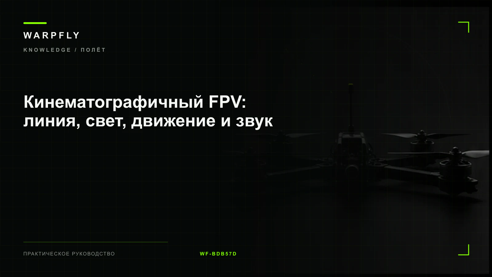 Кинематографичный FPV: линия, свет, движение и звук — обложка WARPfly